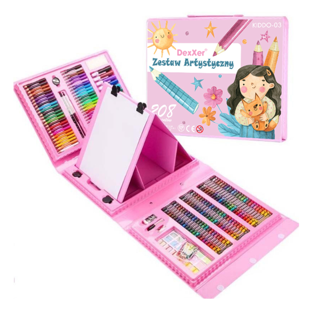 Set 208 piese pentru pictura, pentru copii sau adulti, pixuri de colorat, creioane colorate si vopsele de pictura, cu cutie de depozitare, model AVX-WT-KIDDO-03 4 Set 208 piese pentru pictura, pentru copii sau adulti, pixuri de colorat, creioane colorate si vopsele de pictura, cu cutie de depozitare, model AVX-WT-KIDDO-03 - imagine 4