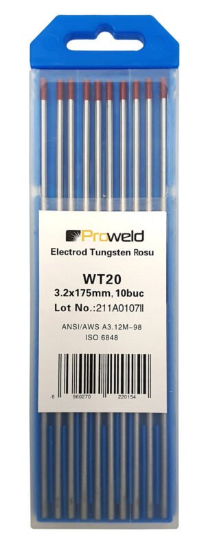 Electrozi tungsten rosu, ProWELD WT20 3.2x175mm, 10buc