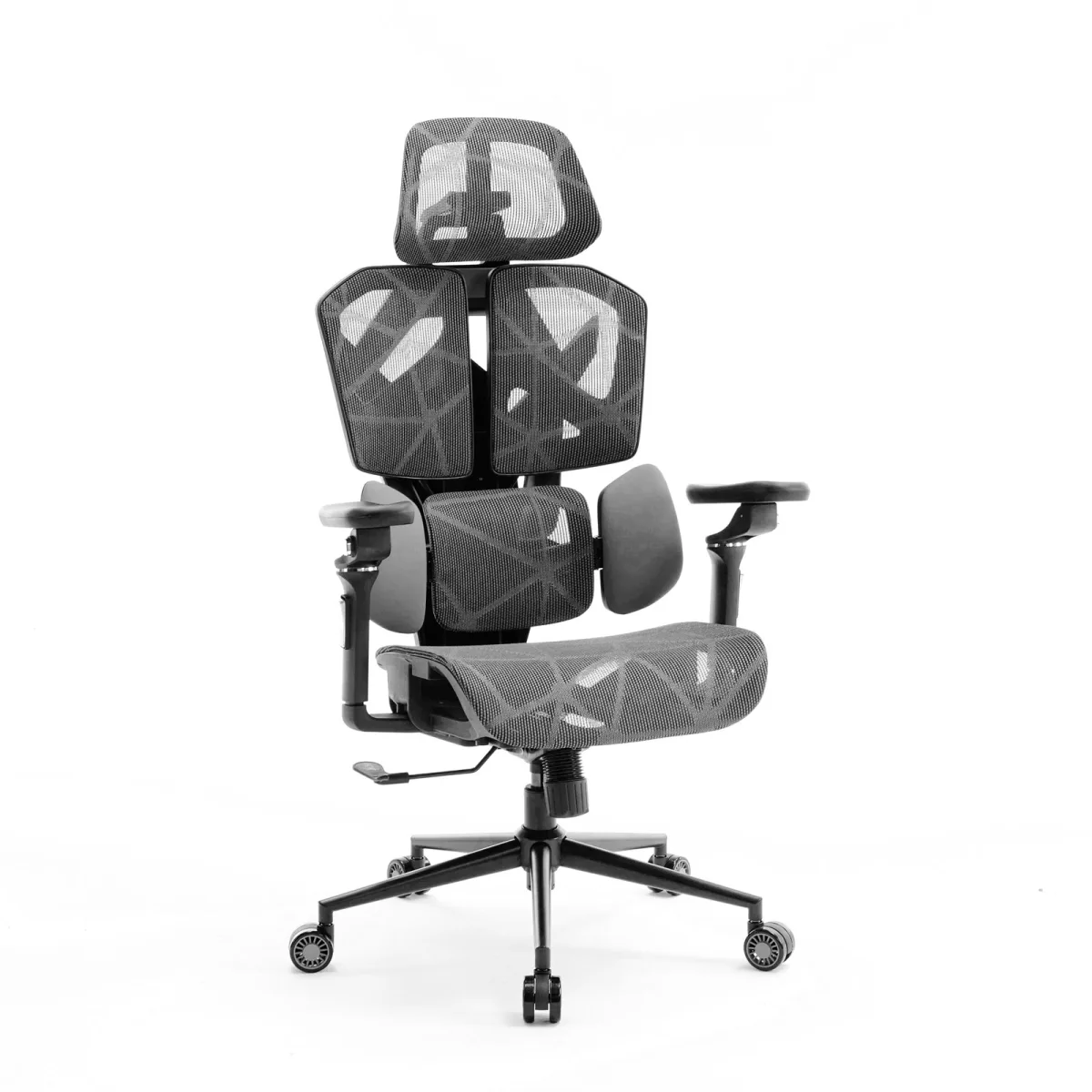 Scaun birou ergonomic TitanMesh Pro, spatar mesh, cotiere 5D, perne laterale, gri, 110 kg - imagine 4