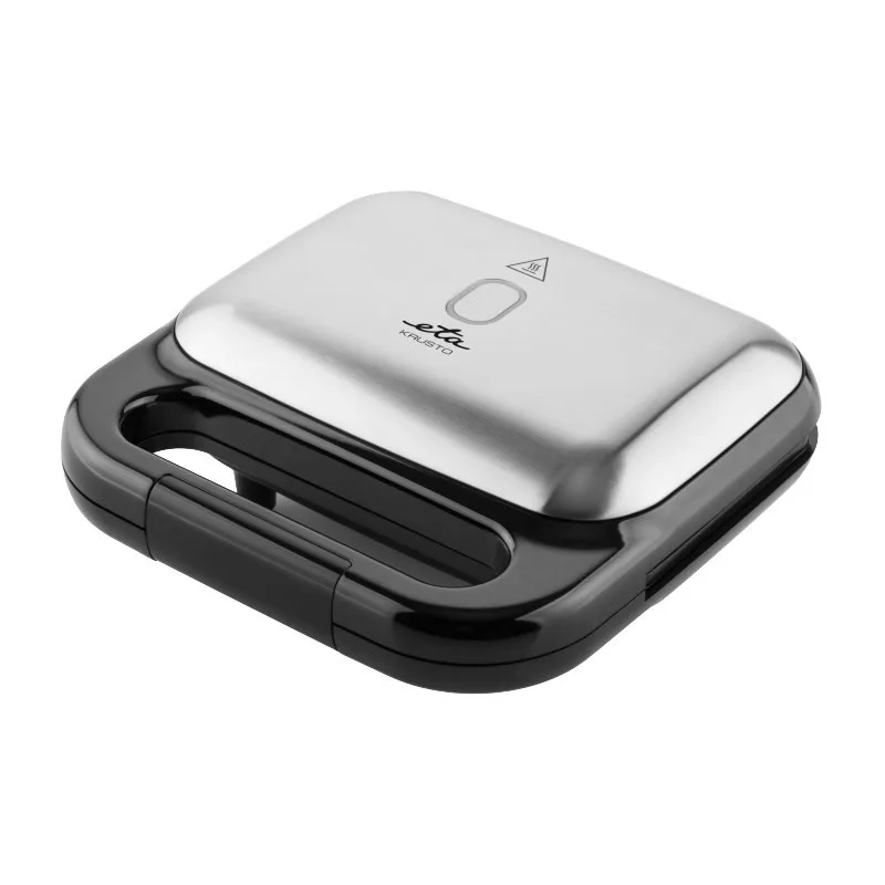 Sandwich maker ETA Krusto 4163 90000, 750W, 4 sandwich-uri triunghiulare, placi nonaderente, otel inoxidabil