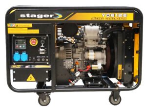 Generator open-frame Stager YDE12E, 10kVA, 39A, 3000rpm, monofazat, diesel, pornire electrica