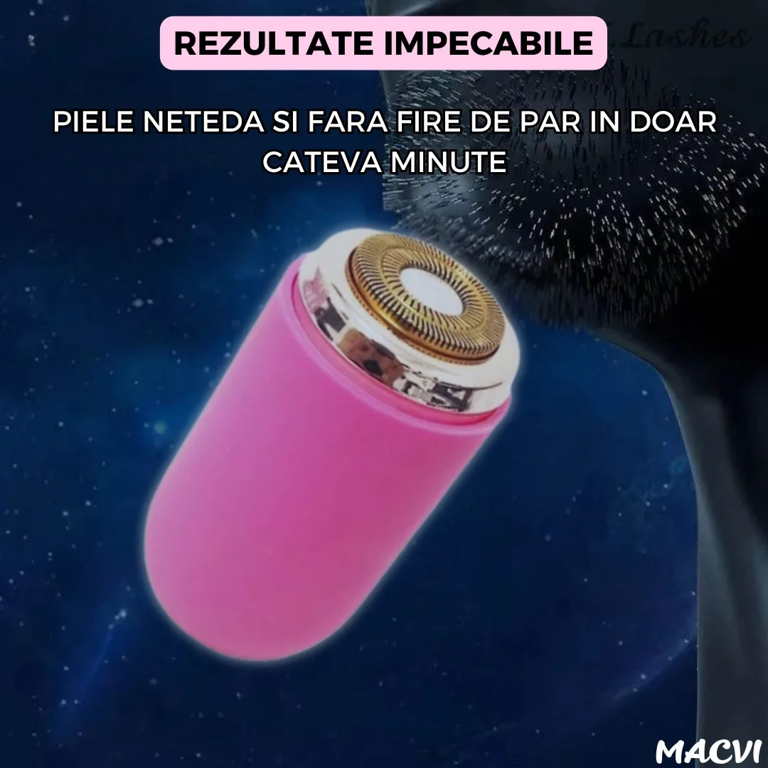 Mini aparat de ras portabil Macvi®, Depilare rapida si eficienta, incarcare USB, autonomie 60 minute, Roz - imagine 4