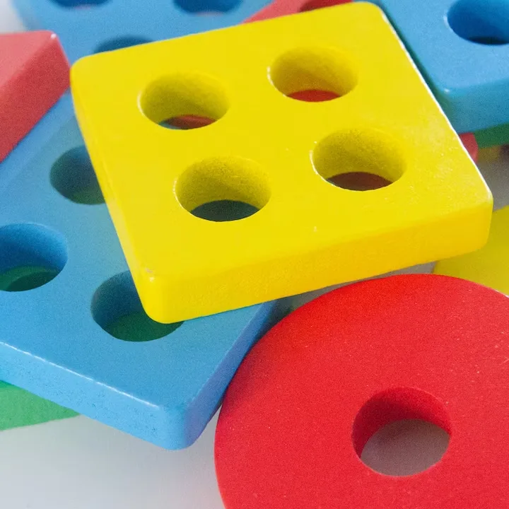 Jucarie Tip Sortat Macvi® pentru Copii, 16 Piese, Forme Geometrice, 4 Coloane de Sortare - imagine 2