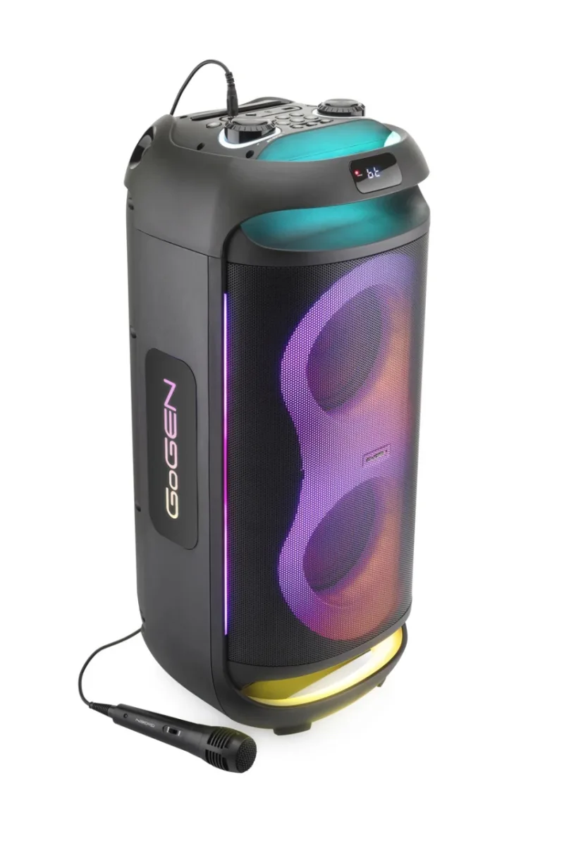 Boxa portabila GoGEN PARTEE BPS 696, 70 W, Bluetooth, Karaoke cu microfon, FM, USB, AUX, LED, TWS, Negru - imagine 4