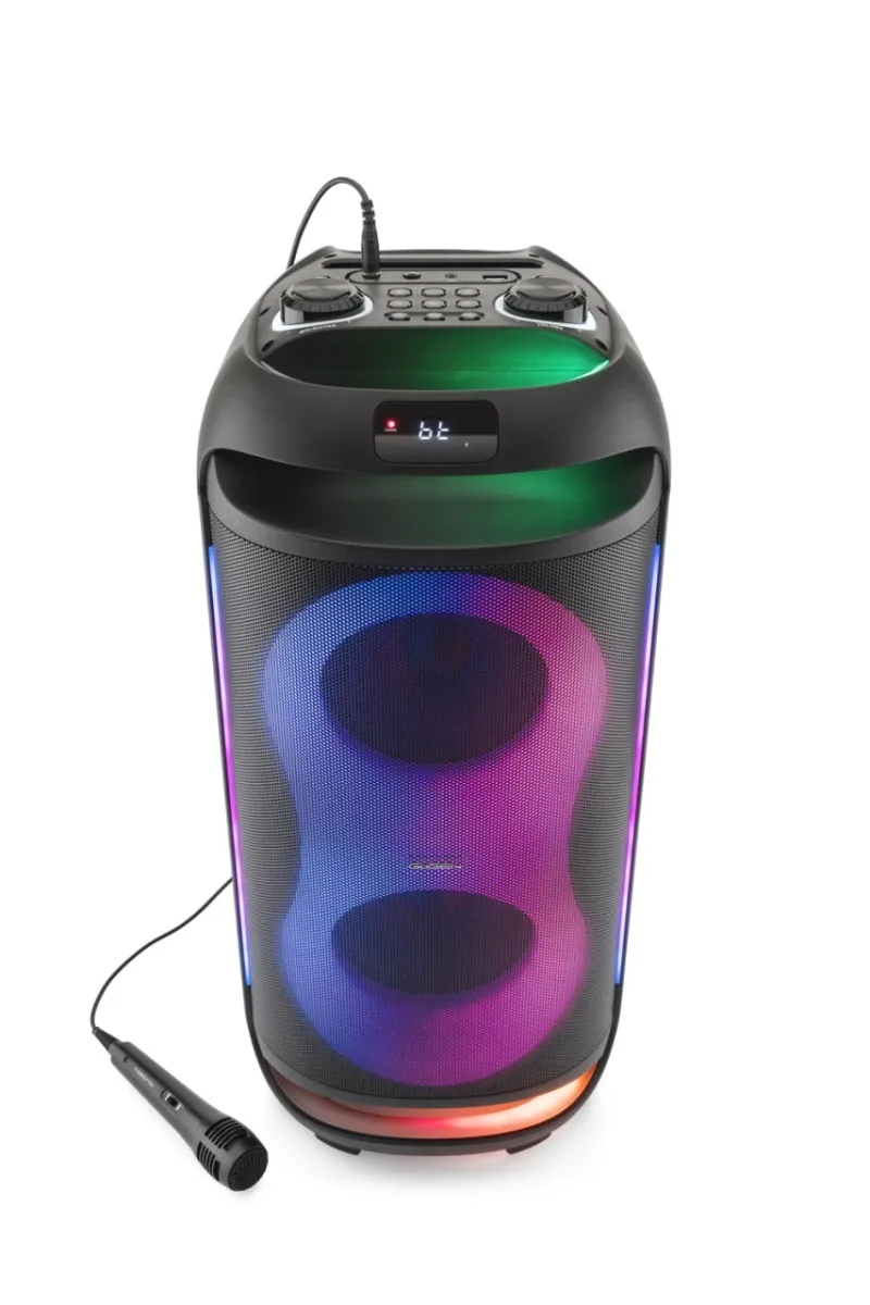 Boxa portabila GoGEN PARTEE BPS 696, 70 W, Bluetooth, Karaoke cu microfon, FM, USB, AUX, LED, TWS, Negru - imagine 9