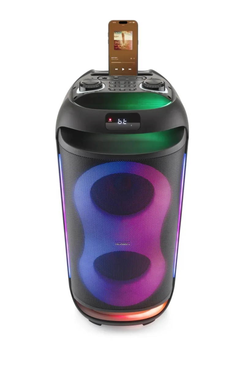 Boxa portabila GoGEN PARTEE BPS 696, 70 W, Bluetooth, Karaoke cu microfon, FM, USB, AUX, LED, TWS, Negru - imagine 10