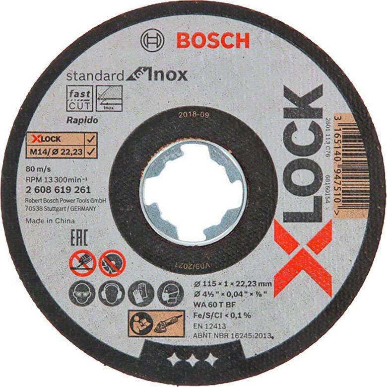 Bosch Disc X-LOCK taiere Standard Inox 115mm,1mm