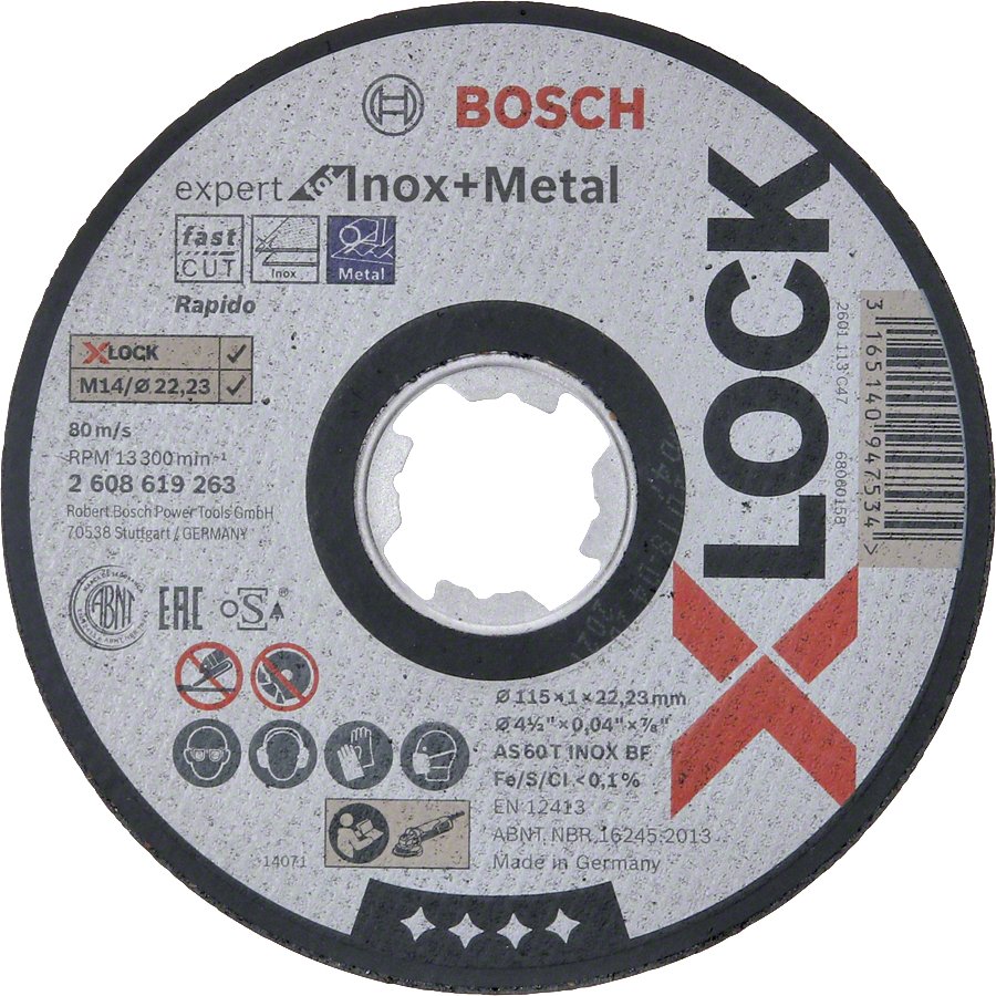 Bosch Disc X-LOCK taiere Inox si Metal 115mm,1mm