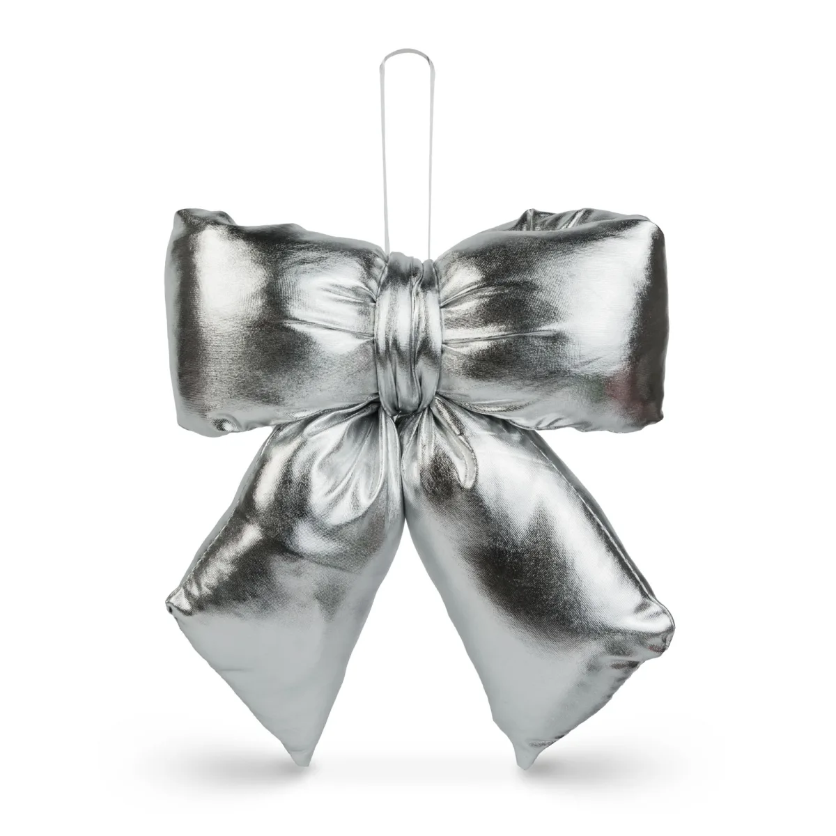 Fundita decorativa, argintie, 21x19 cm, efect glitter - imagine 2