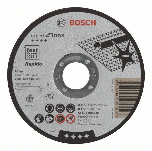 Bosch Disc de taiere Inox 115mm, 1.0mm