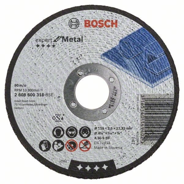 disc de taiere drept expert for metal a 30 s bf, 115mm, 2.5mm bosch 1 Disc de taiere drept Expert for Metal A 30 S BF, 115mm, 2.5mm Bosch