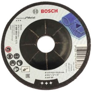 Disc de degrosare cu degajare Standard for Metal A 24 P BF, 115×22.23x6mm Bosch