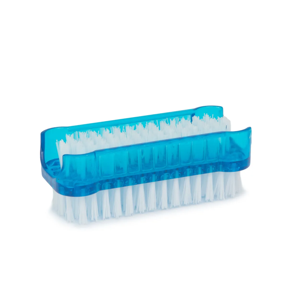 Set 2 perii unghii,  80 mm, peri duri 8 mm, albastru transparent, plastic