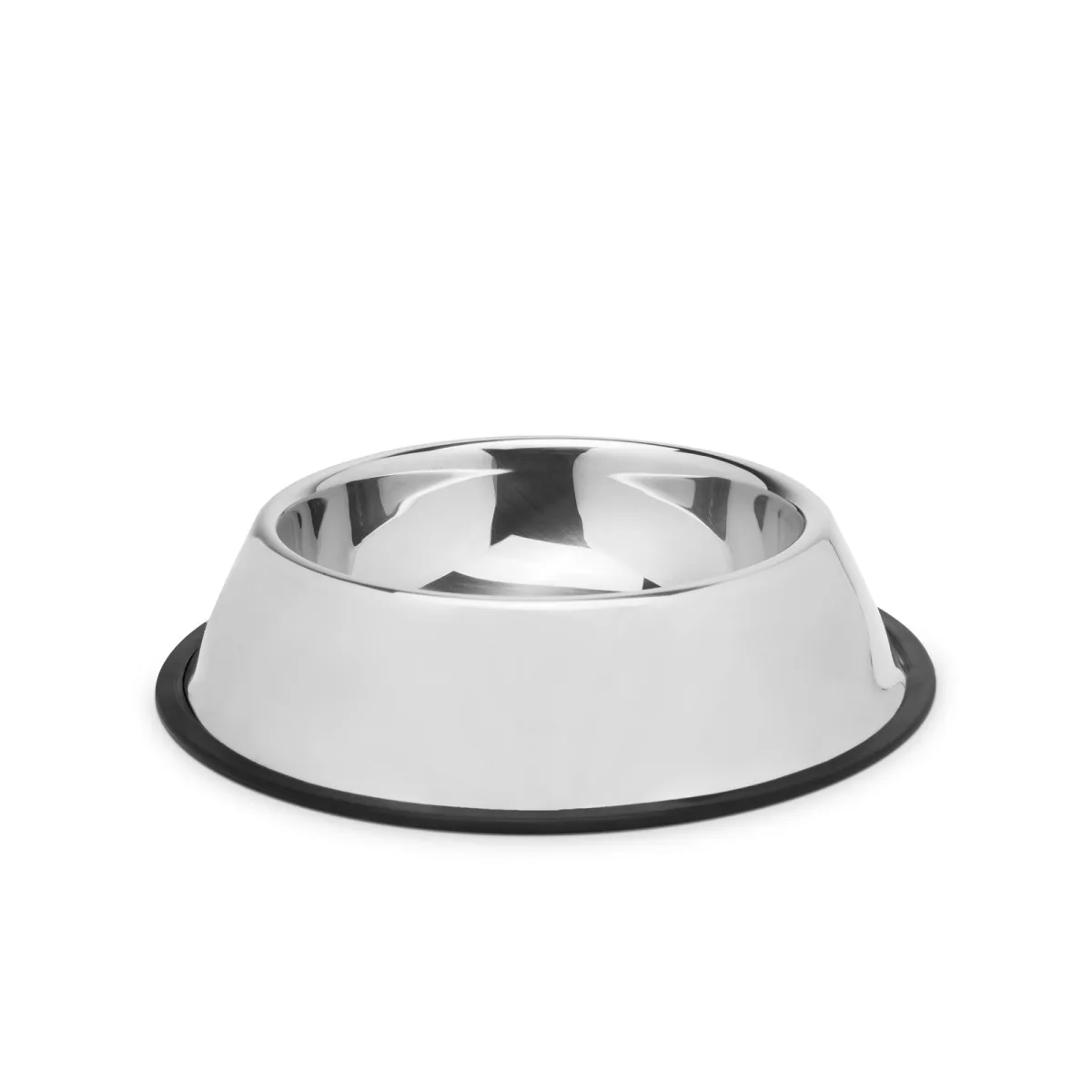 Bol inox pentru caini si pisici 15 cm, antiderapant, rezistent si usor de curatat, crom