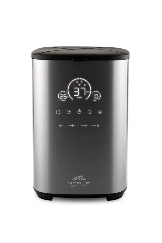 Umidificator de aer inteligent ETA Noble Smart 5629 90000, 4 litri, 110 W, ionizare, control Wi-Fi, tehnologie cu ultrasunete, gri - imagine 2