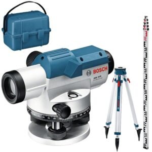 Nivela optica Bosch, factor de marire 32x, precizie 1 mm/30 m GOL 32 G + BT160 + GR500 Professional