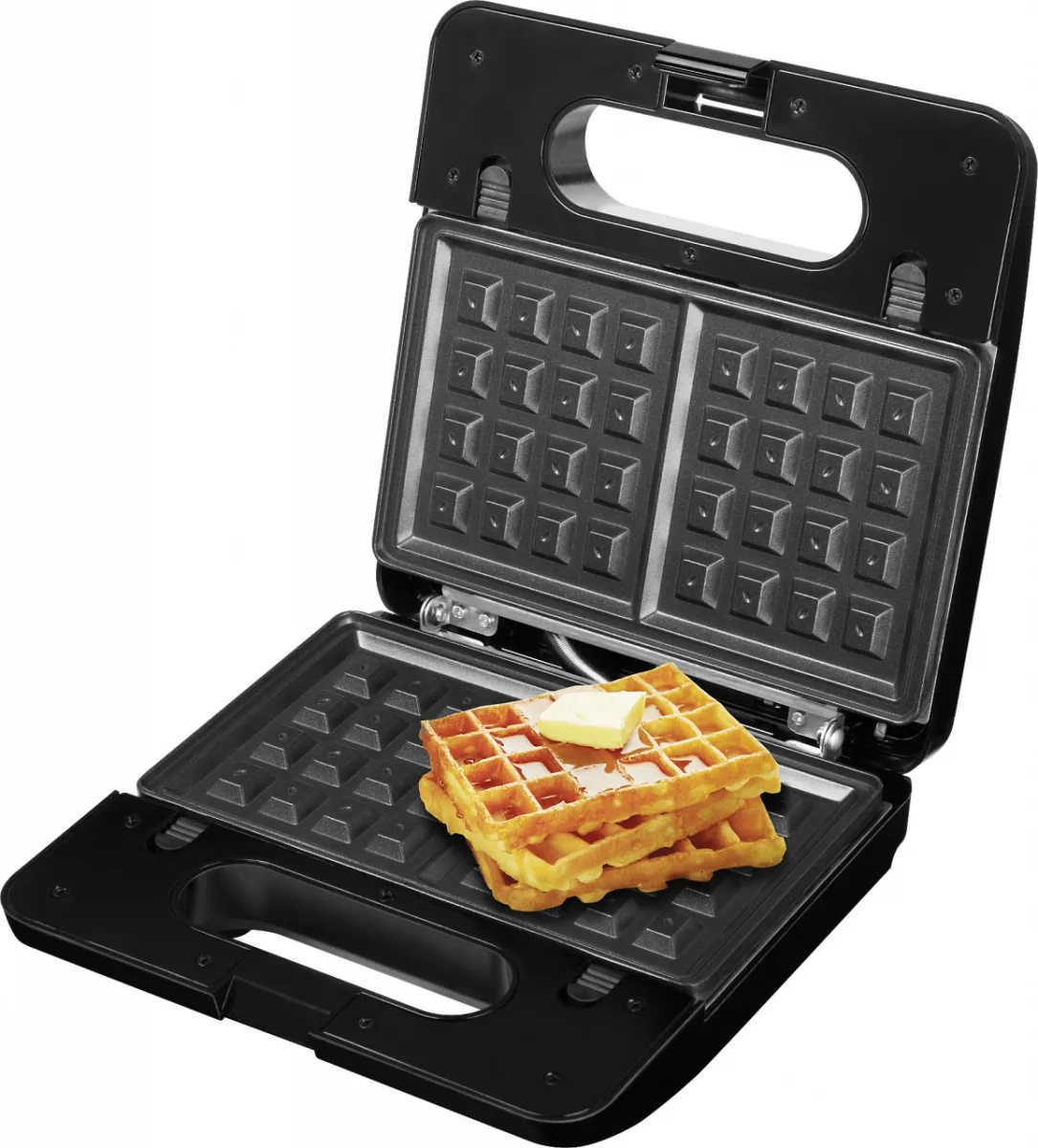 Sandwich-maker ECG S3173 3in1 Triangle, 750W, 3 tipuri de placi detasabile, negru-otel inoxidabil - imagine 10