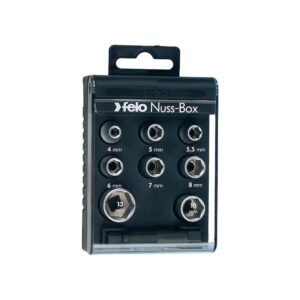 Felo 5798106, Set chei tubulare Nuss-Box 1/4″, HEX 4-13mm, include adaptor, 9 piese