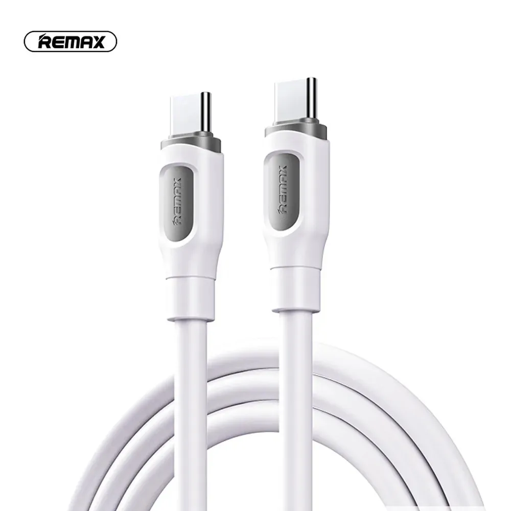 Cablu de date cu incarcare rapida REMAX RC-C111, USB-C la USB-C, 1 metru, 60W, alb