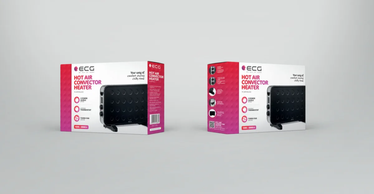 Convector electric de podea ECG TK 2070 Negru, 2000W, 2 trepte de putere - imagine 11