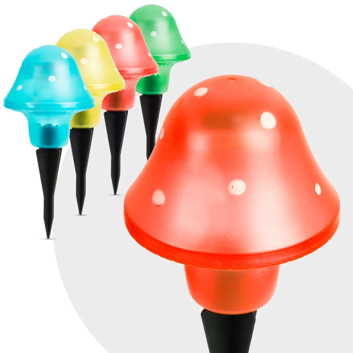 Lampa solara LED ciuperca, iluminat gradina, decor exterior, cu tarus, aprindere automata - imagine 2