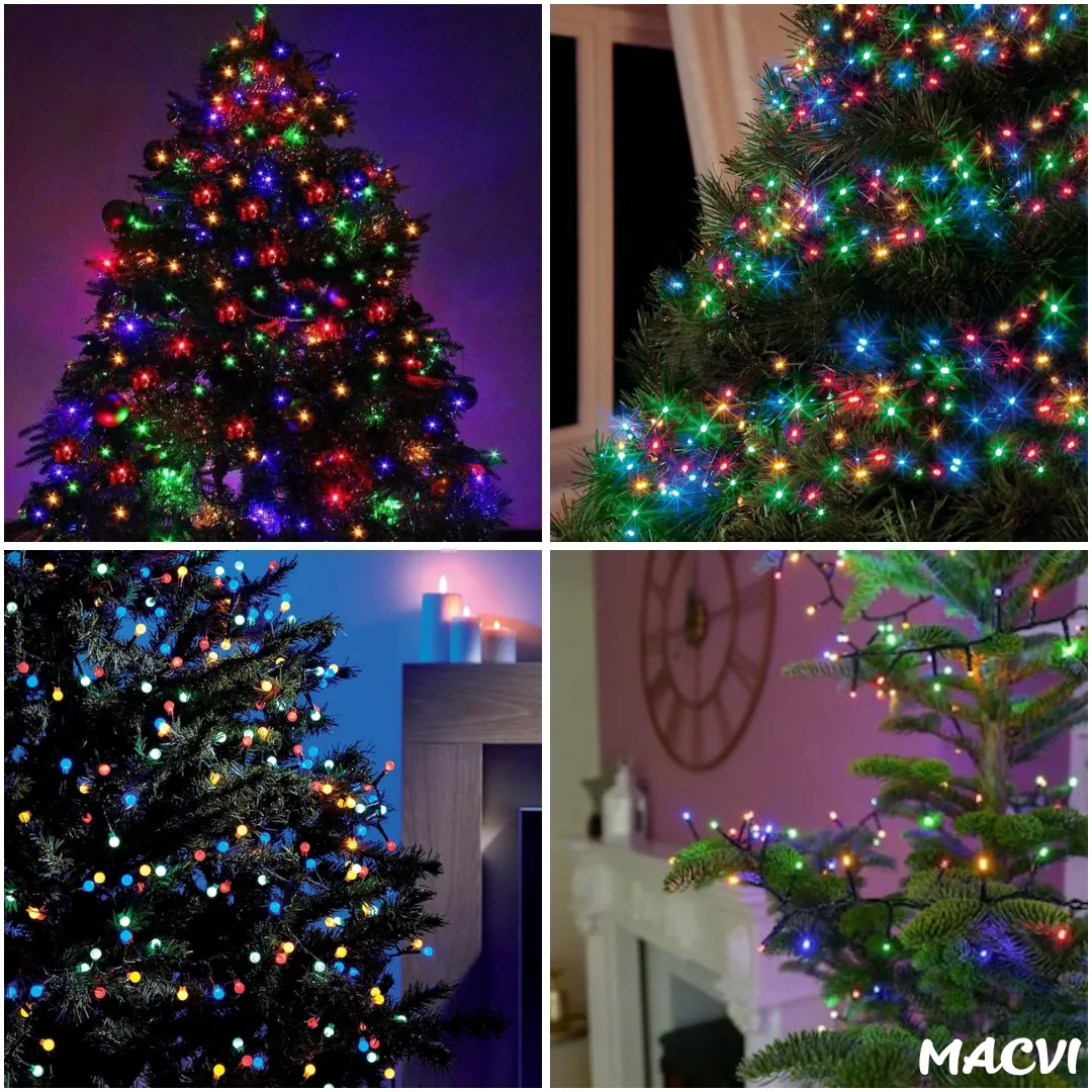 Instalatie luminoasa Macvi® 100 LED-uri, 10 metri, pentru decor de Craciun, rezistenta si economica - imagine 4