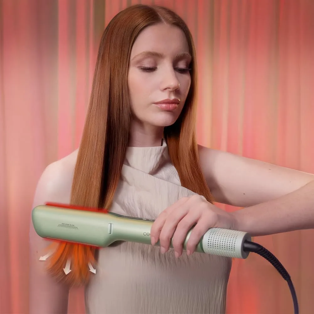 Aparat de indreptat parul cu aer cald Cecotec Air Lisse Olive, 600W, Uscare si Indreptare Simultana, Ioni Negativi, Keratina si ulei de argan, 3 moduri, 3 trepte de temperatura si 3 viteze - imagine 5