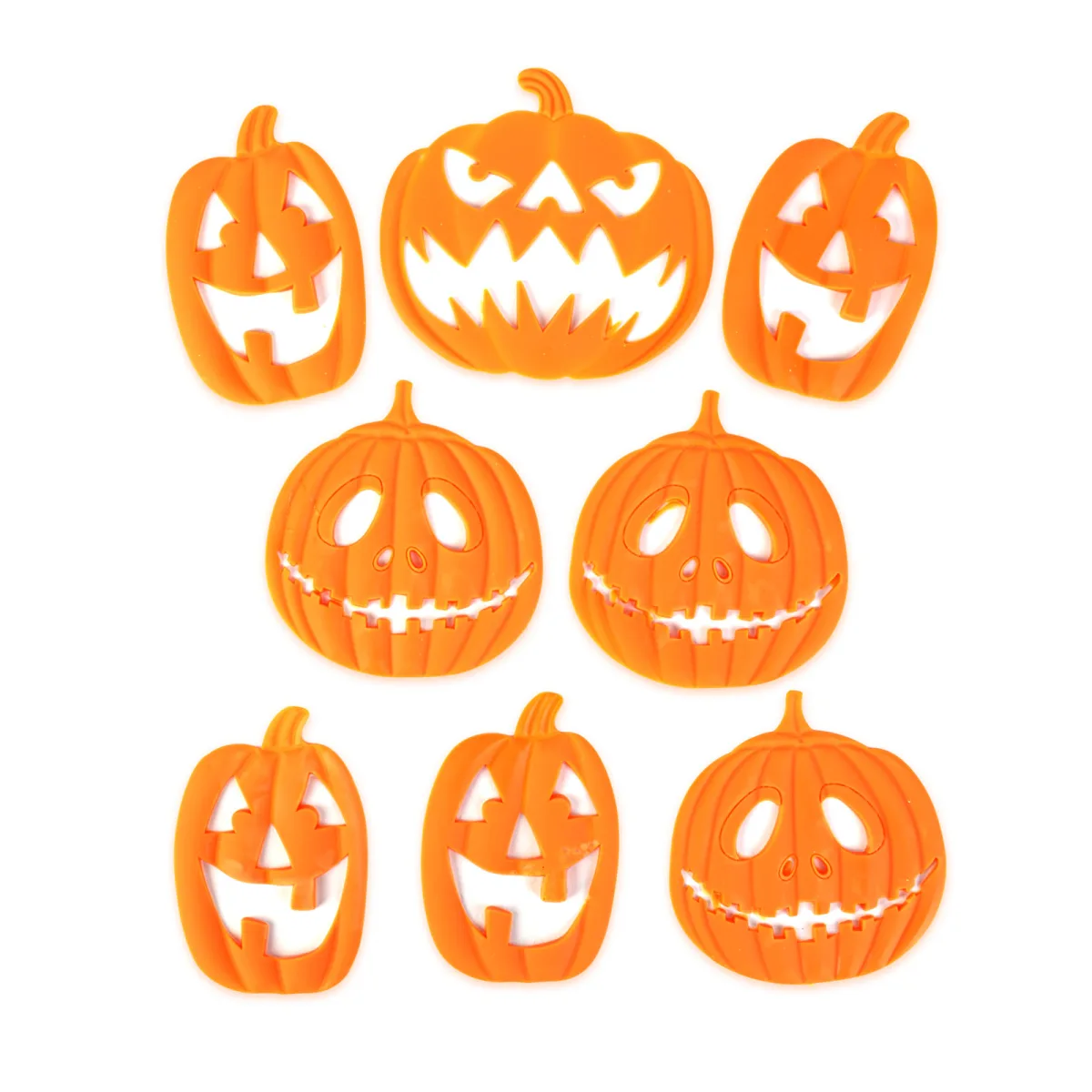 Set 9 decoratiuni 3D Halloween pentru geam, model dovleac, gel, 30 x 30 cm - imagine 2