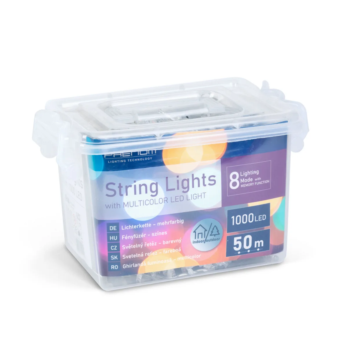 Ghirlanda luminoasa, 50 m, colorata, 1000 LED-uri, 220-240V, 9W, cablu verde - imagine 5