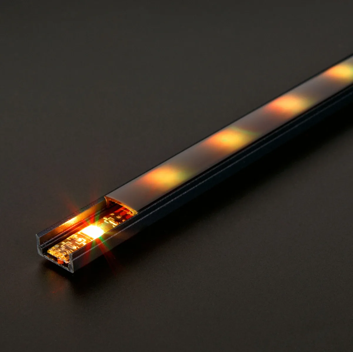 Profil aluminiu LED 2 m negru, sina profil banda LED tip U, canal aluminiu pentru banda LED