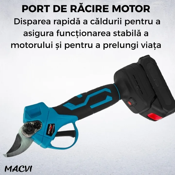 Set Foarfeca si Drujba Macvi® Electrica Taiere Rapida, Fara Efort, cu Acumulator si Incarcator - imagine 3