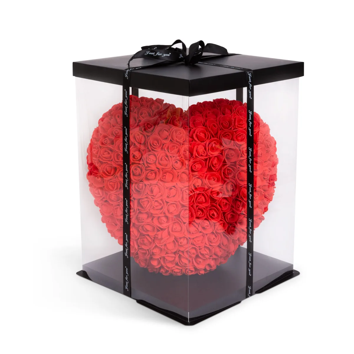 Inima din trandafiri 40 cm rosie, cadou romantic Valentine aniversare, decor elegant - imagine 2