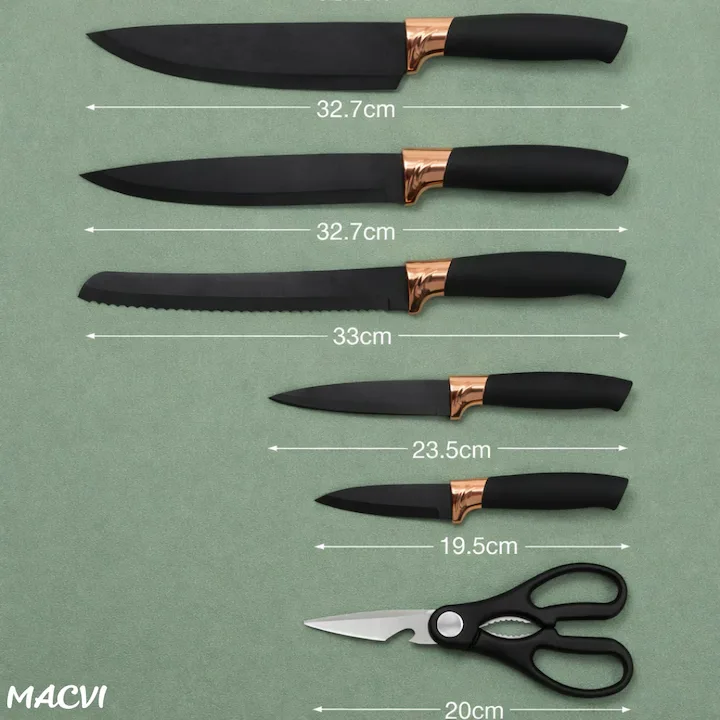 Set 20 Piese Utensile de Bucatarie si Cutite cu Suport Macvi®, Taietor, Ustensile de Silicona, Cutite, Tablita de Taiat si Accesorii pentru Gati - imagine 4
