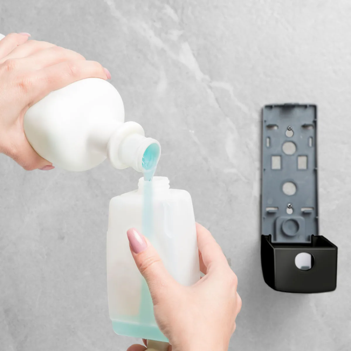 Dozator de săpun cu pompă manuală - 350 ml - perete negru - imagine 3