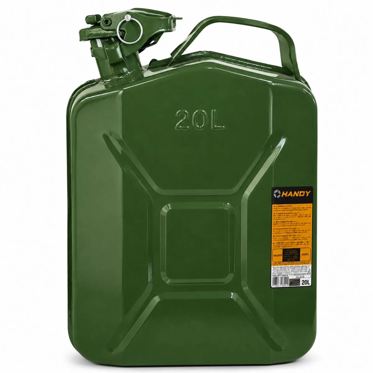 Canistra metalica pentru combustibil, 20L, otel carbon, grosime 0,6 mm, maner transport