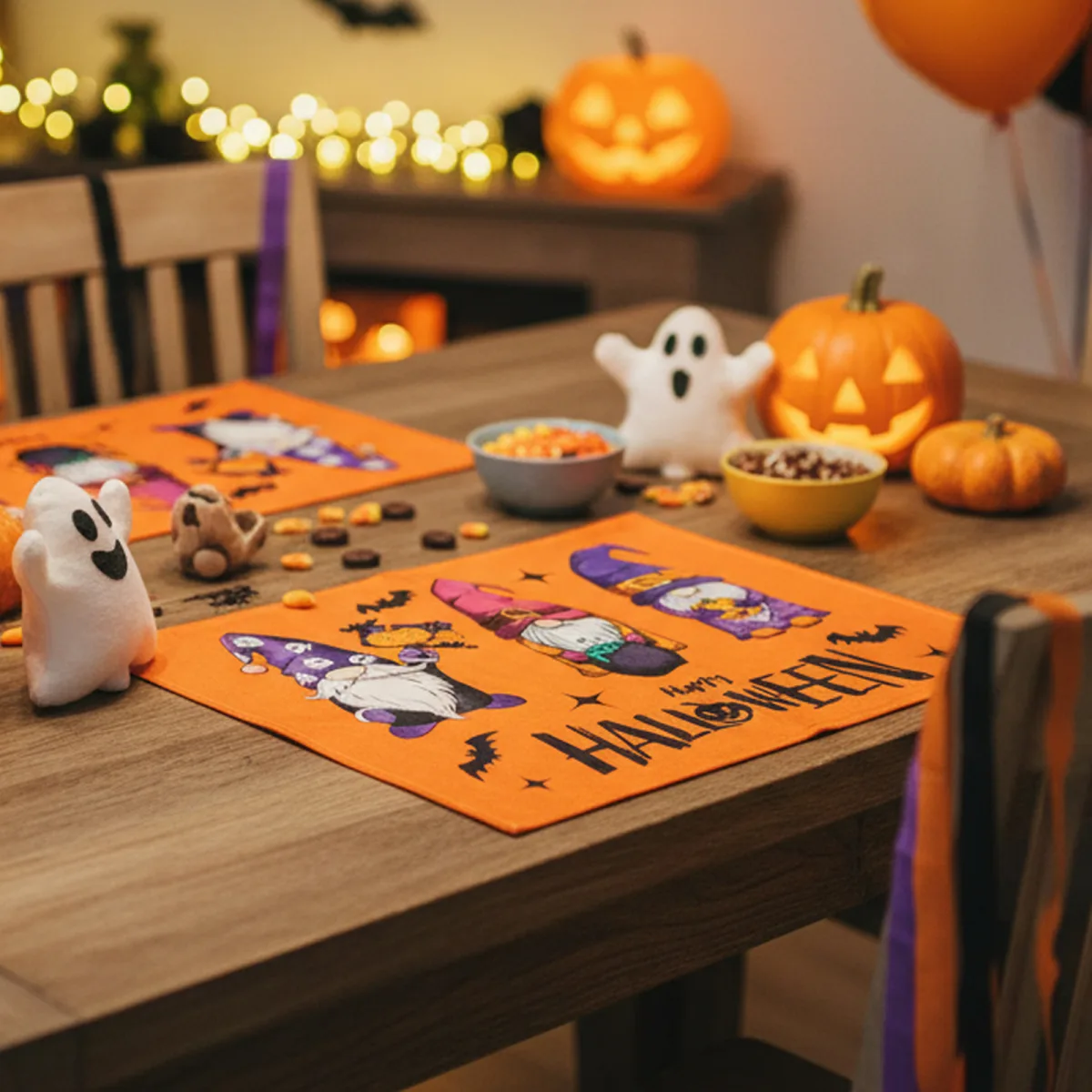 Decor Halloween suport farfurie, spiridus, 46x32,5 cm