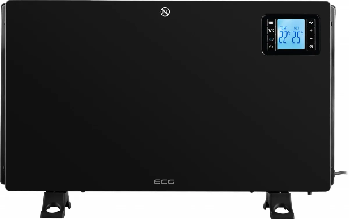 Convector electric de podea ECG TK 2080 DR negru, 2000 W, 3 trepte, termostat, LCD - imagine 3