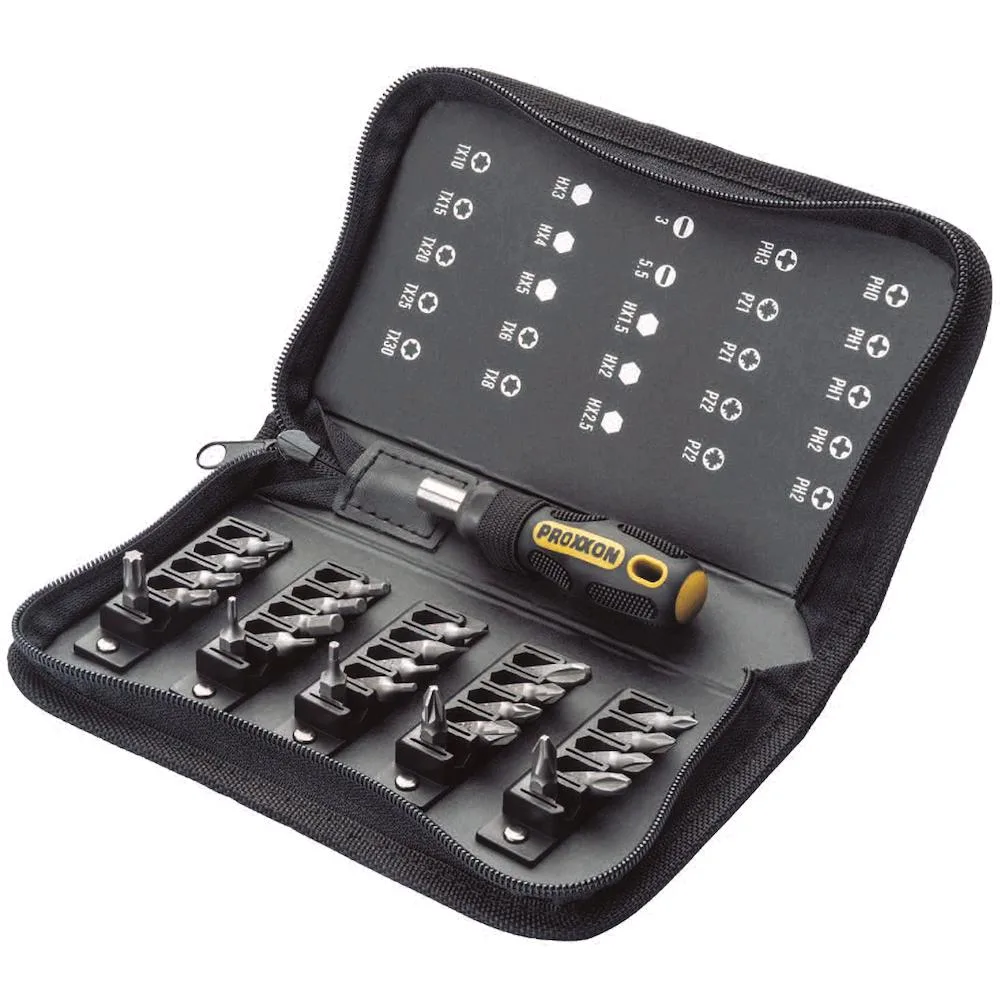 Proxxon 22730, Trusa compacta de biti cu maner FLEX-DOT, 26 piese