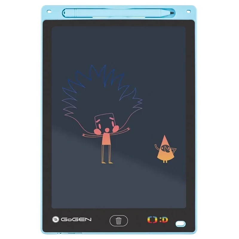 Tableta de desen pentru copii GoGEN DECKO TABULKA, ecran LCD 10" (25 cm), baterie CR2016 , subtire si usoara, albastru
