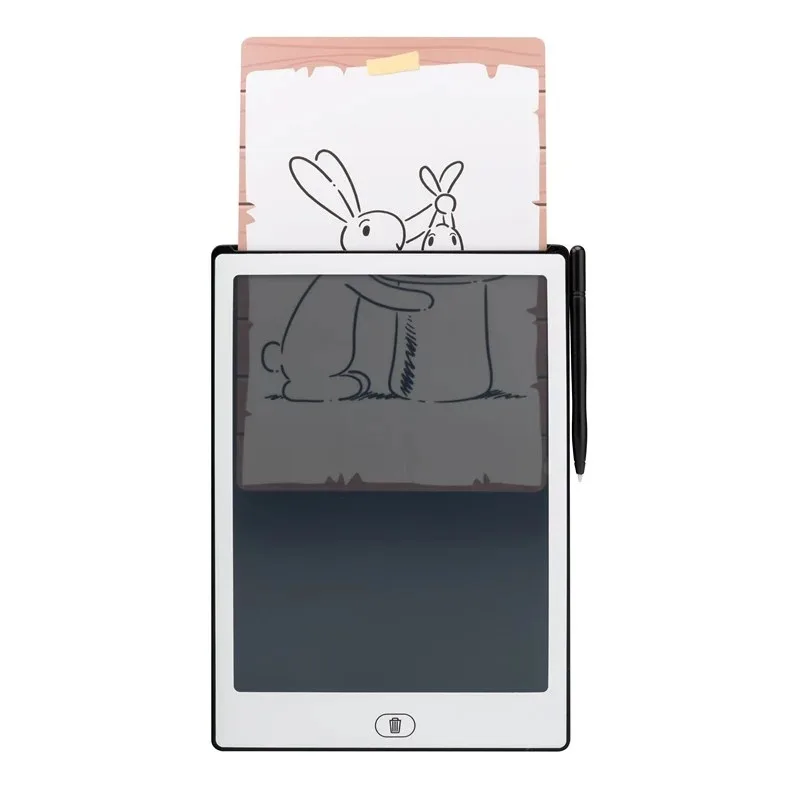 Tableta de desen pentru copii GoGEN BOB si BOBEK, ecran LCD 11" (28 cm), baterie CR2025 inclusa , subtire si usoara,alb - imagine 2