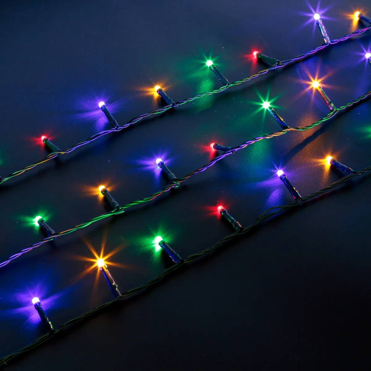 Ghirlanda luminoasa, 50 m, colorata, 1000 LED-uri, 220-240V, 9W, cablu verde - imagine 3