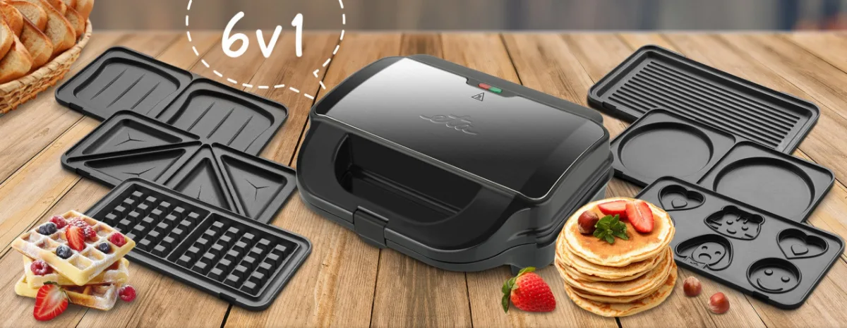 Sandwich-maker 6 in 1, ETA Sorento Plus 5151, 900 W, otel inoxidabil, 6 tipuri de placi detasabile - imagine 5