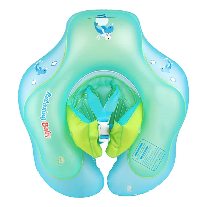 Colac Inot Bebelusi Macvi® Marime L Ajustabil cu Suport Siguranta PVC Confortabil Albastru Verde