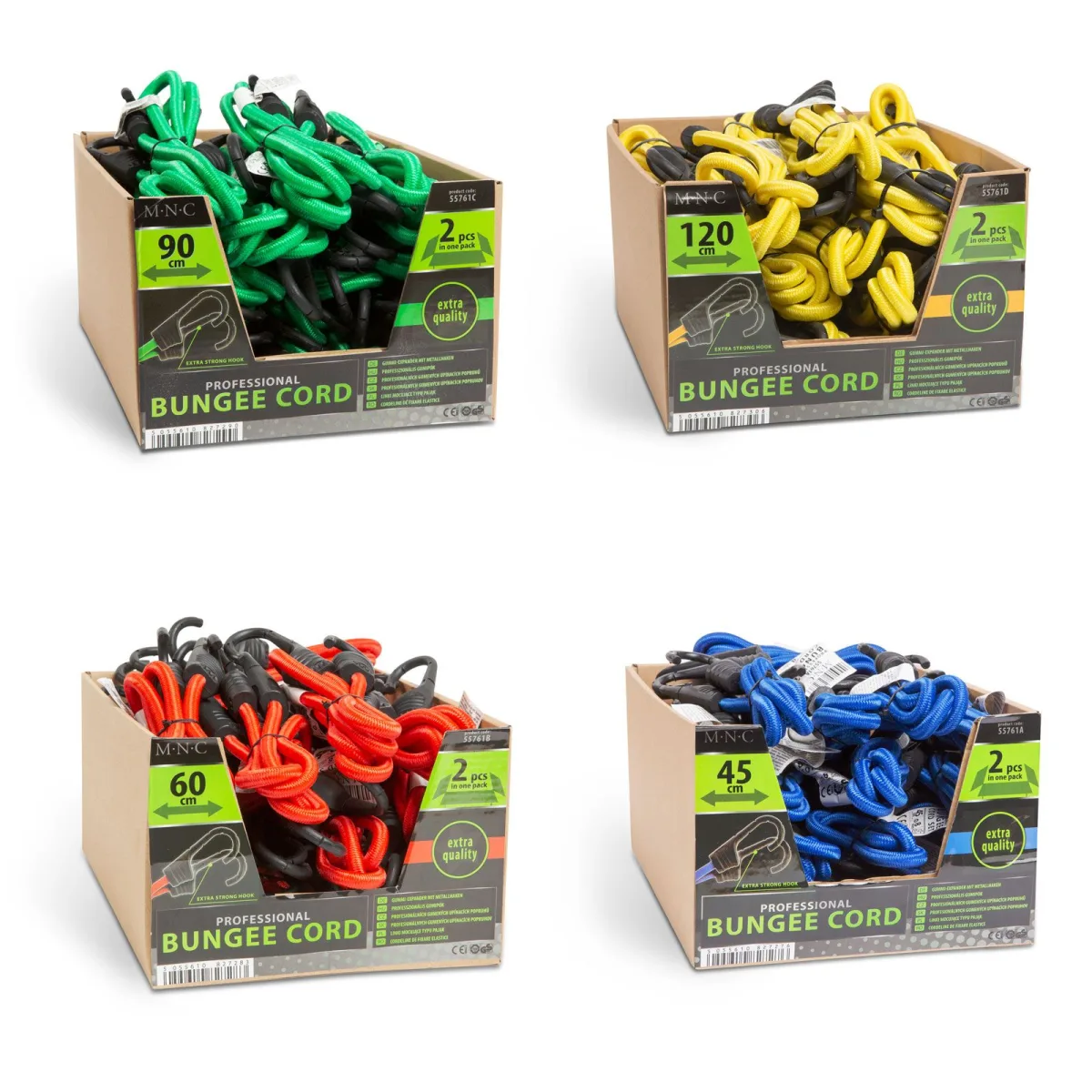 Set chingi elastice 45 cm, 8 mm, 2 buc, carlige metalice, fixare bagaje auto - imagine 6