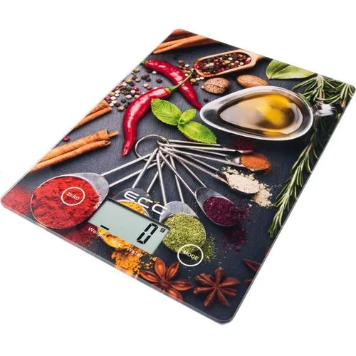 Cantar de bucatarie ECG KV 117 Chilli, 5 kg, precizie 1g, TARA, afisaj LCD, sticla securizata 3mm - imagine 2