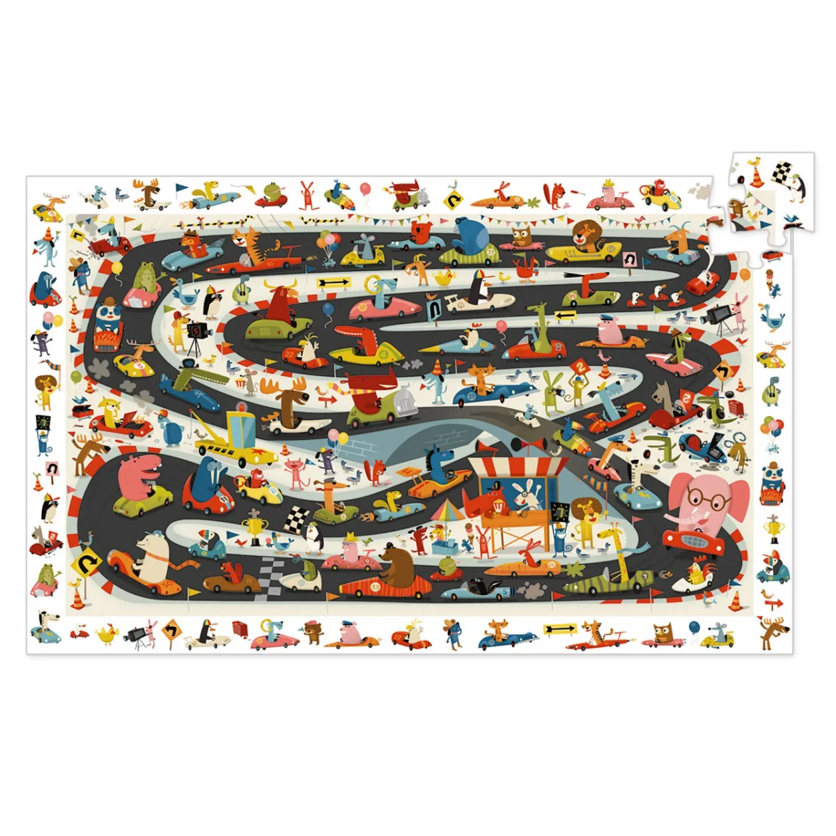 Puzzle observatie Raliul masinilor, Djeco - imagine 2