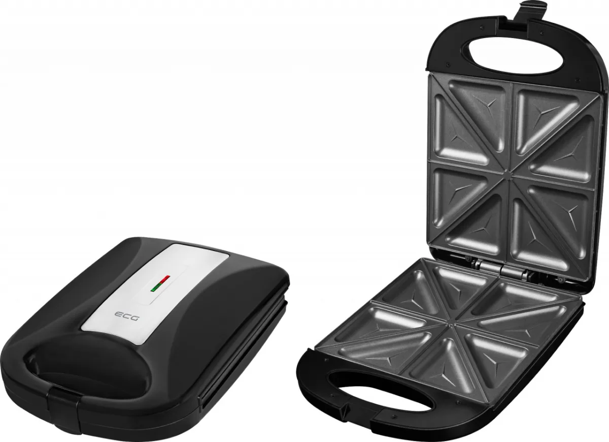 Sandwich maker XXL ECG S 4232 Family Black, 1200 W, 8 sandvisuri triunghiulare simultan - imagine 5