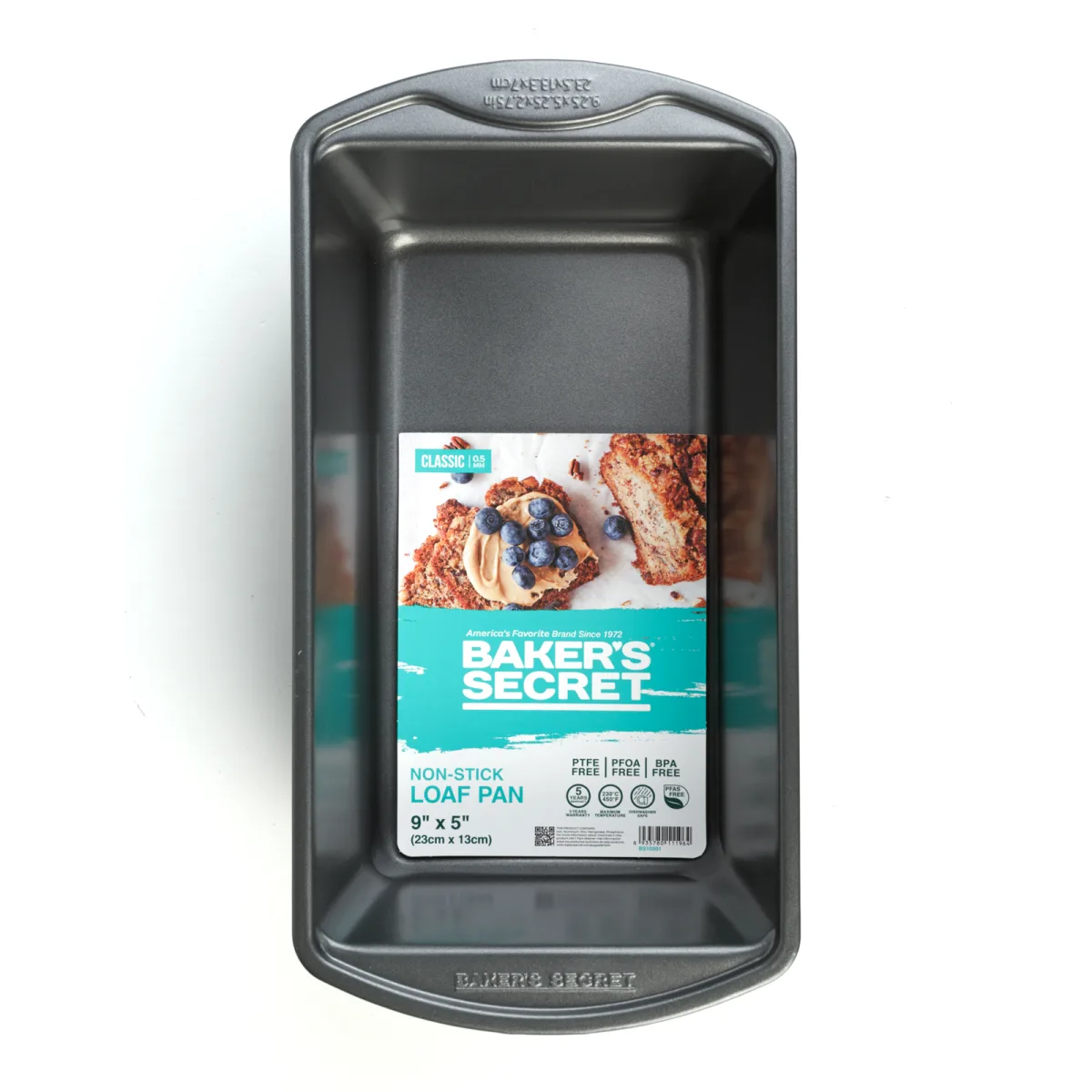 Tava paine Baker's Secret 28.5 x 14.6 x 7.3 cm, forma dreptunghiulara antiaderenta pentru cozonac si paine - imagine 3