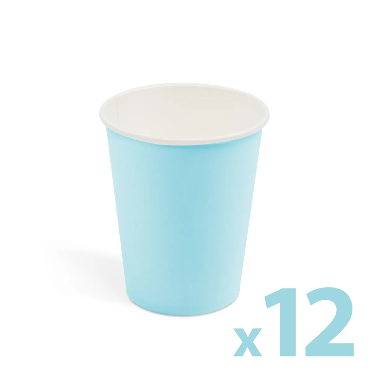 Pahare carton albastre 250 ml, set 12 buc, pahare de unica folosinta pentru petreceri