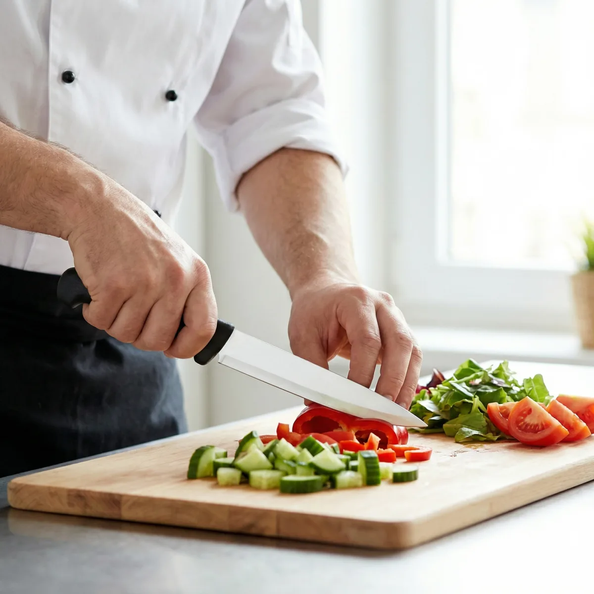 Cutit bucatarie feliere Baker's Secret 8 inch inox, lama ascutita pentru carne legume si fructe - imagine 2